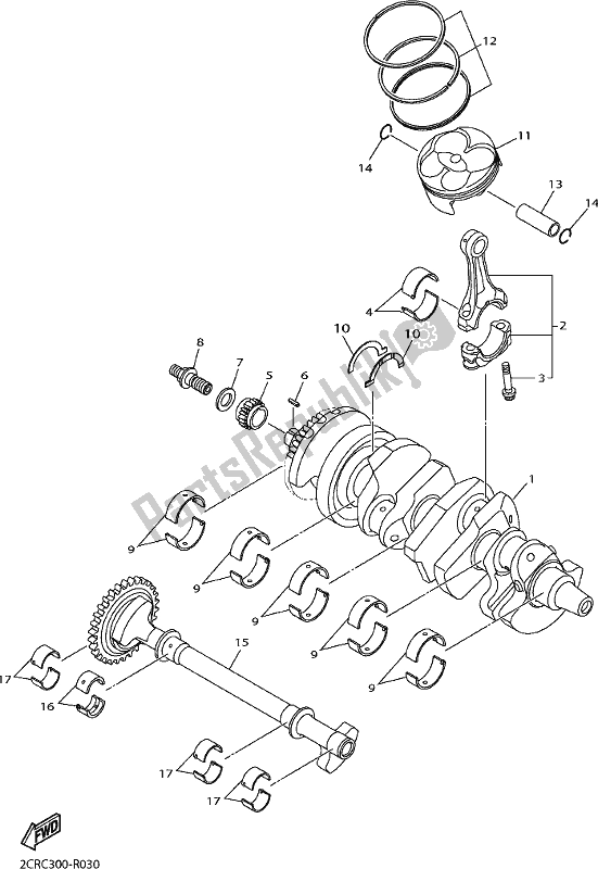 All parts for the Crankshaft & Piston of the Yamaha Yzf-r1 1000 2019