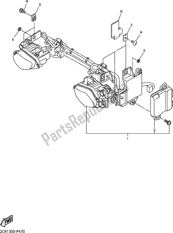 All parts for the Headlight of the Yamaha Yzf-r1 1000 2019