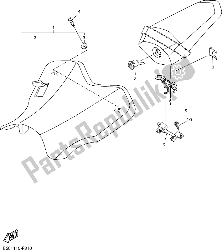 All parts for the Seat of the Yamaha Yzf-r1 1000 2019