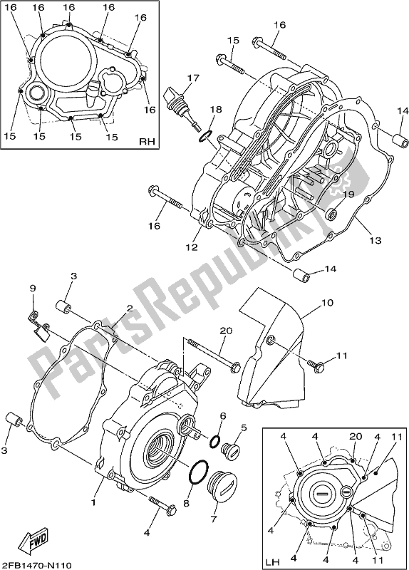 Toutes les pièces pour le Couvercle De Carter 1 du Yamaha Yzf-r 15 125 2017