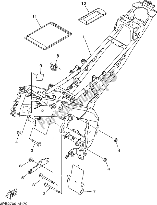 Toutes les pièces pour le Cadre du Yamaha Yzf-r 15 125 2017