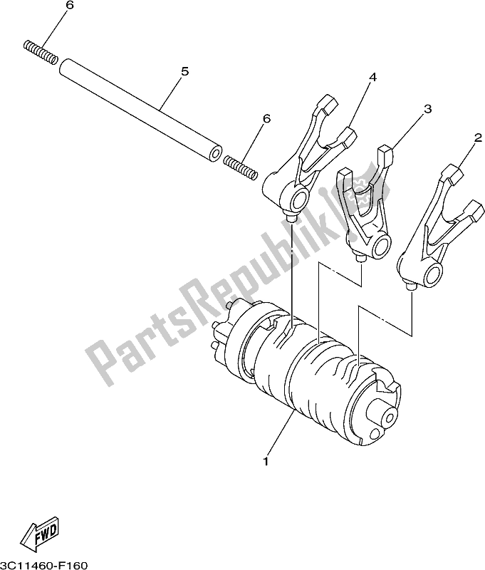 Toutes les pièces pour le Came Et Fourchette De Changement De Vitesse du Yamaha Yzf-r 15 125 2017