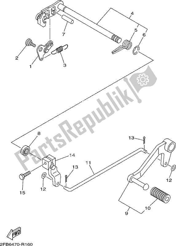 All parts for the Shift Shaft of the Yamaha Yzf-r 15 125 2017