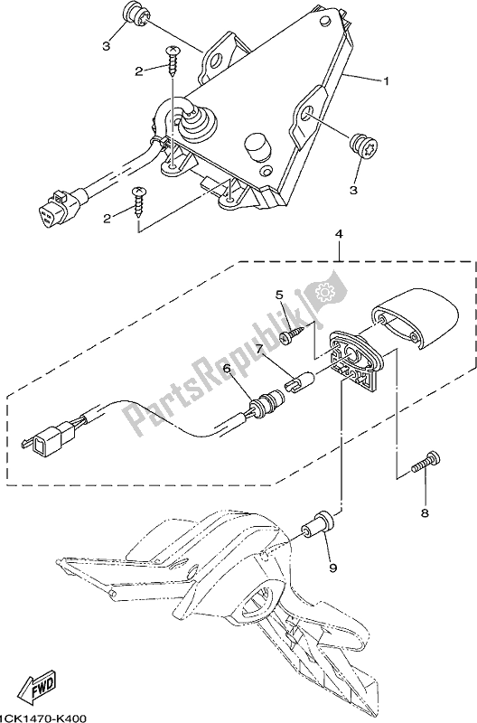 Wszystkie części do ? Wiat? A Tylne Yamaha Yzf-r 15 125 2017