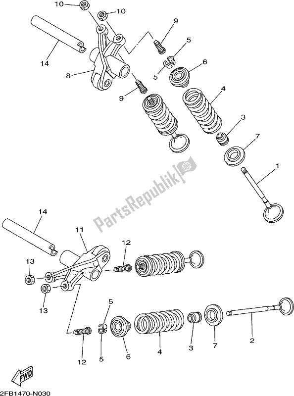 All parts for the Valve of the Yamaha Yzf-r 15 125 2017