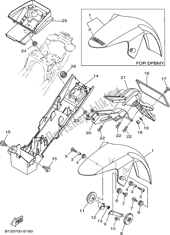 Toutes les pièces pour le Aile du Yamaha Yzf-r 15 125 2018