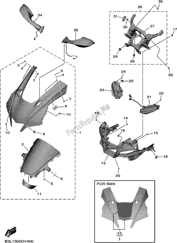 Todas las partes para Carenado 1 de Yamaha Yzf-r1L YZF 1000L 2020