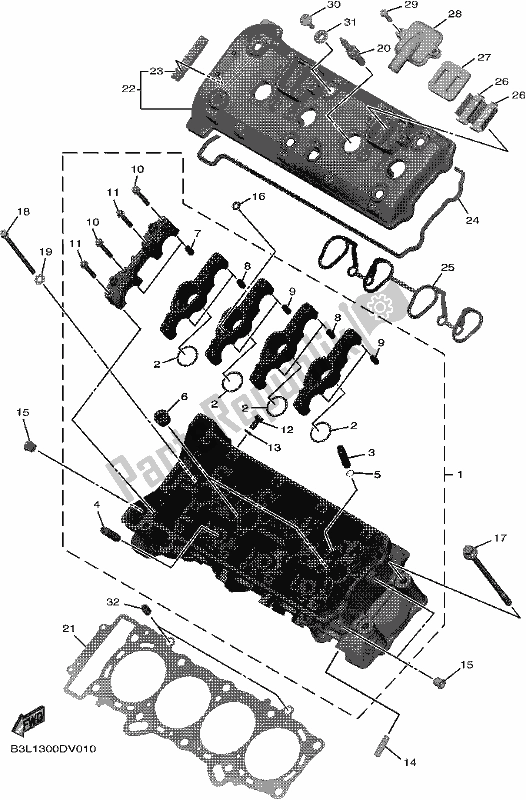 Todas las partes para Cabeza De Cilindro de Yamaha Yzf-r1L YZF 1000L 2020