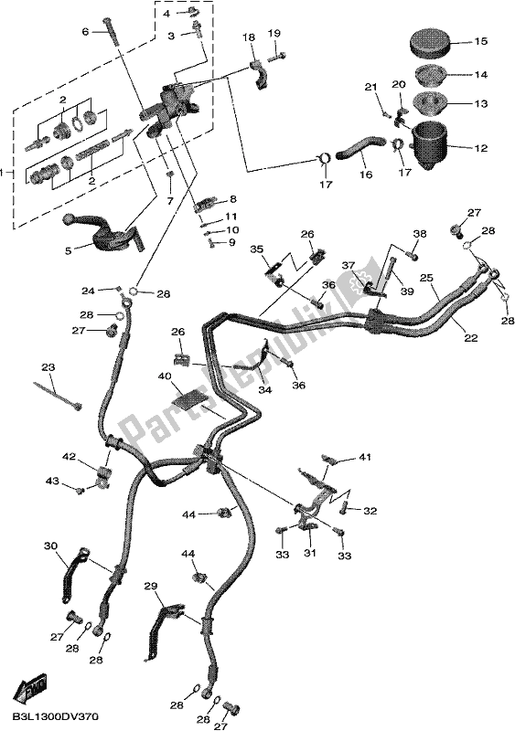 All parts for the Front Master Cylinder of the Yamaha Yzf-r1L YZF 1000L 2020