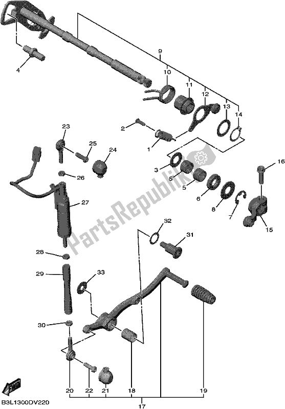 Todas las partes para Eje De Cambio de Yamaha Yzf-r1L YZF 1000L 2020