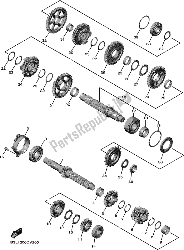 Todas las partes para Transmisión de Yamaha Yzf-r1L YZF 1000L 2020