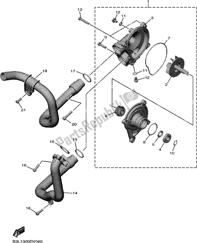 Todas las partes para Bomba De Agua de Yamaha Yzf-r1L YZF 1000L 2020