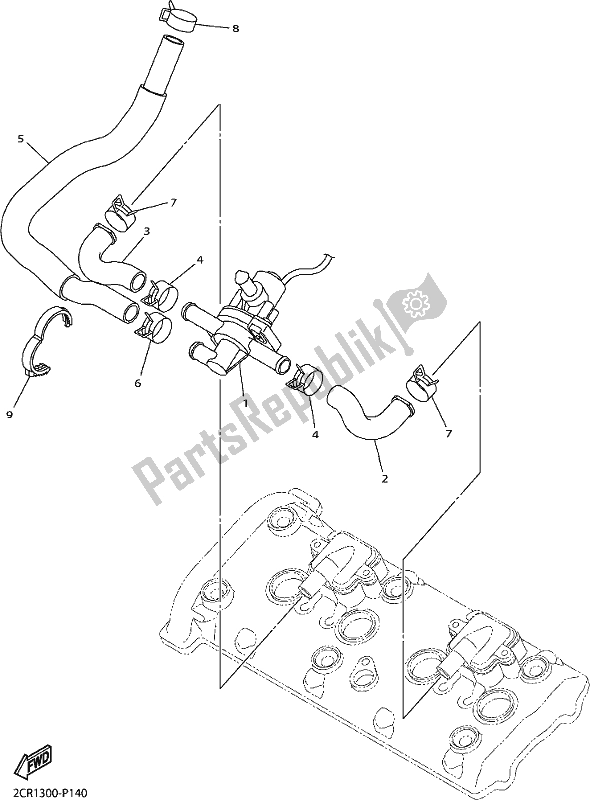 All parts for the Air Induction System of the Yamaha Yzf-r1M 1000 2017