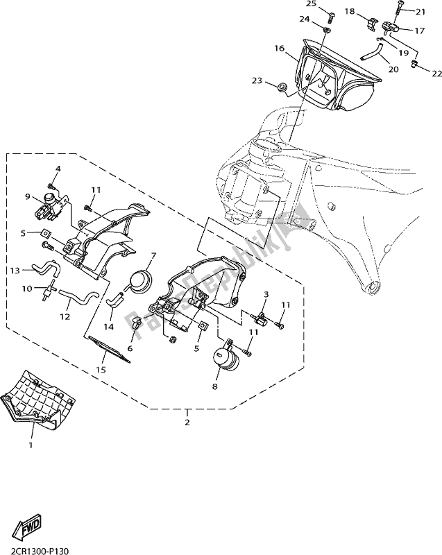 All parts for the Intake 3 of the Yamaha Yzf-r1M 1000 2017