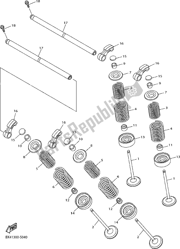 All parts for the Valve of the Yamaha Yzf-r1M 1000 2017