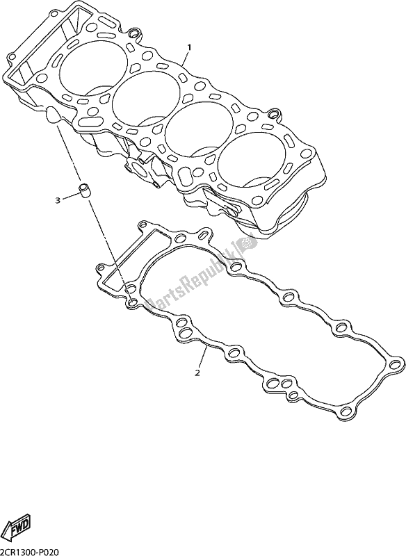 All parts for the Cylinder of the Yamaha Yzf-r1M 1000 2018