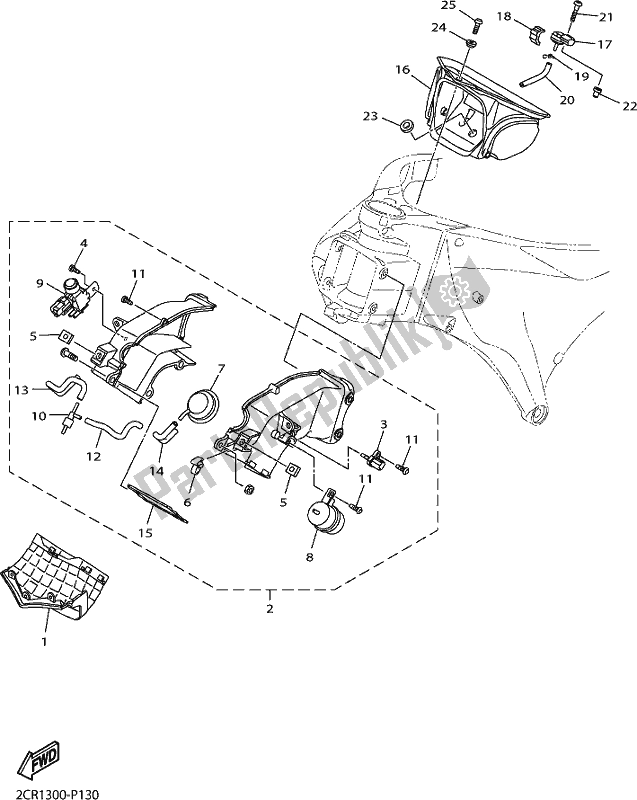 All parts for the Intake 3 of the Yamaha Yzf-r1M 1000 2018