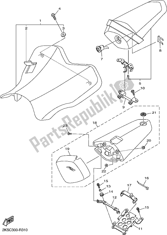 Tutte le parti per il Posto A Sedere del Yamaha Yzf-r1M 1000 2019