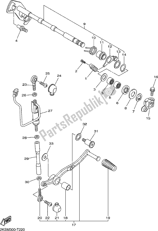 Wszystkie części do Wa? Ek Zmiany Biegów Yamaha Yzf-r1M 1000 2019