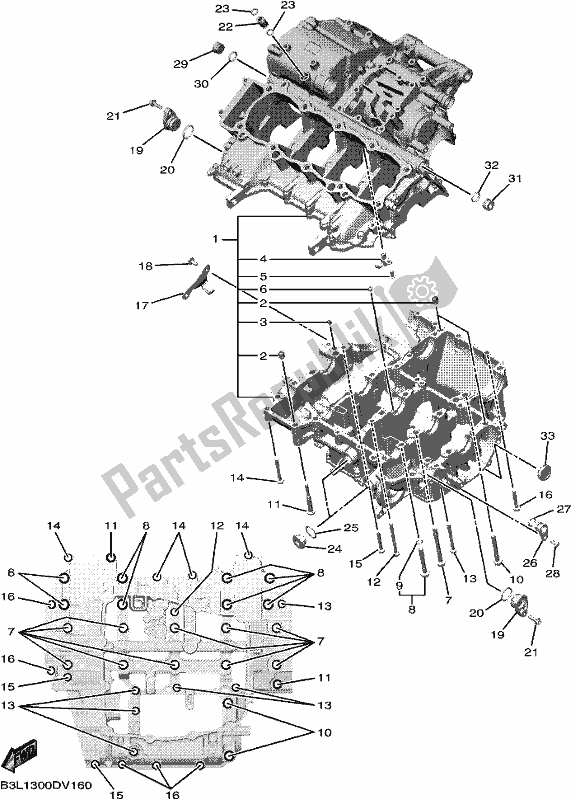 Toutes les pièces pour le Carter du Yamaha Yzf-r1M YZF 1000M 2021