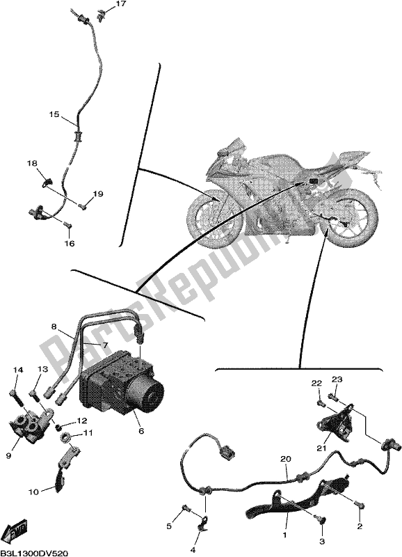 All parts for the Electrical 3 of the Yamaha Yzf-r1M YZF 1000M 2021