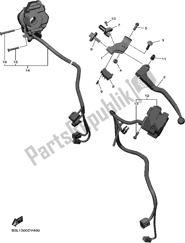 Toutes les pièces pour le Interrupteur Et Levier De Poignée du Yamaha Yzf-r1M YZF 1000M 2021