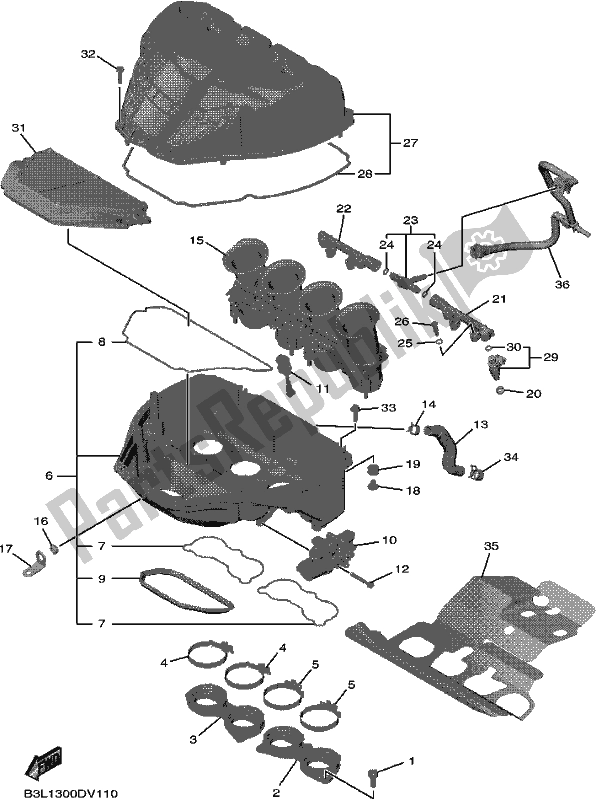 Toutes les pièces pour le Admission du Yamaha Yzf-r1M YZF 1000M 2021