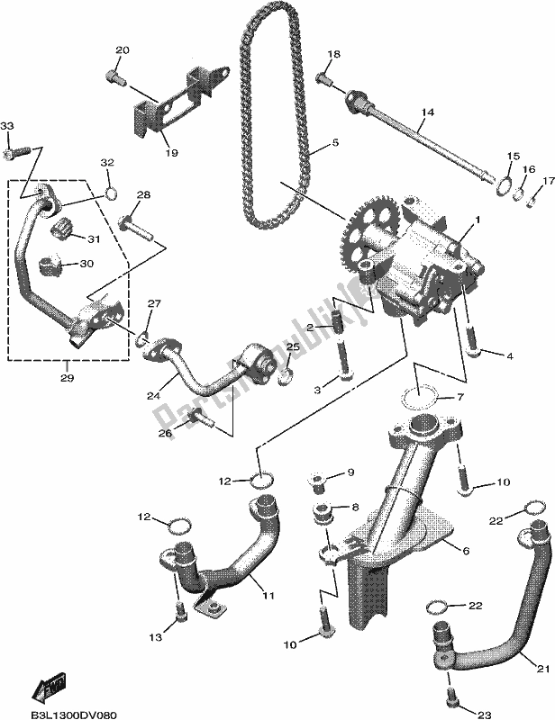 All parts for the Oil Pump of the Yamaha Yzf-r1M YZF 1000M 2021