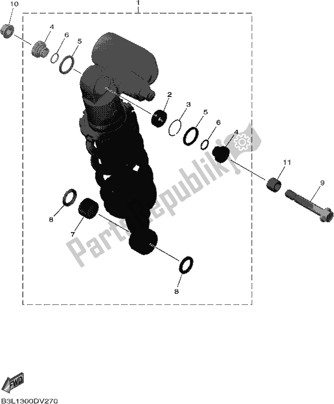 Toutes les pièces pour le Suspension Arrière du Yamaha Yzf-r1M YZF 1000M 2021