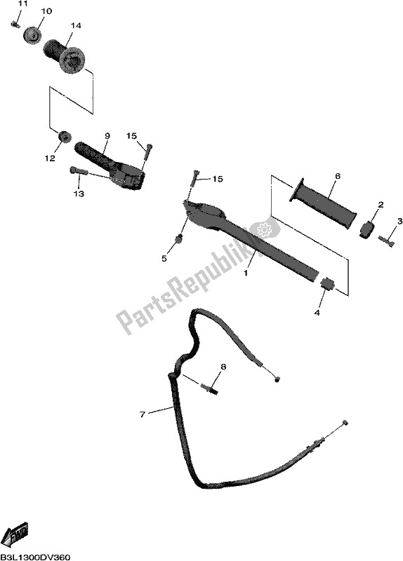All parts for the Steering Handle & Cable of the Yamaha Yzf-r1M YZF 1000M 2021