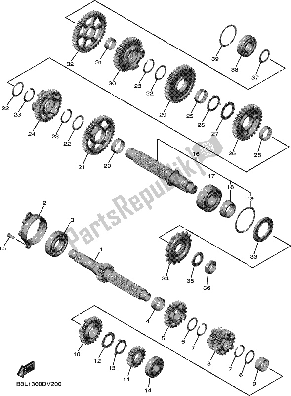 Toutes les pièces pour le Transmission du Yamaha Yzf-r1M YZF 1000M 2021