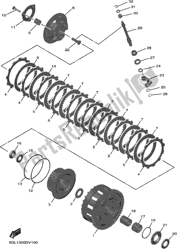 Todas las partes para Embrague de Yamaha Yzf-r1 ML YZF 1000 DL 2020