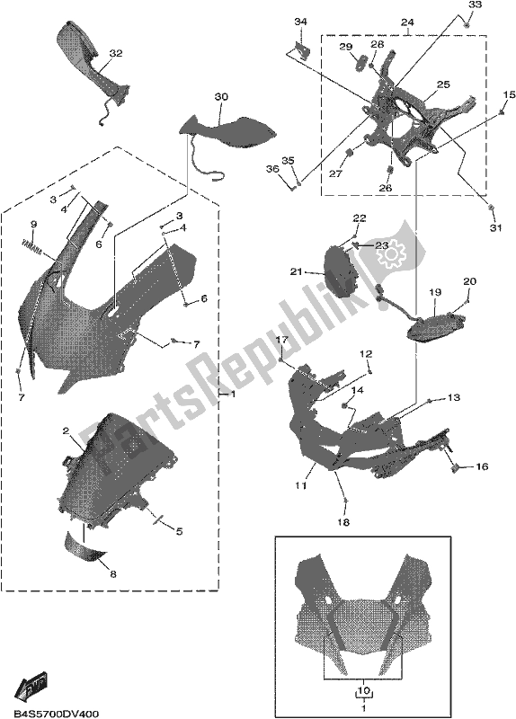 Todas las partes para Carenado 1 de Yamaha Yzf-r1 ML YZF 1000 DL 2020