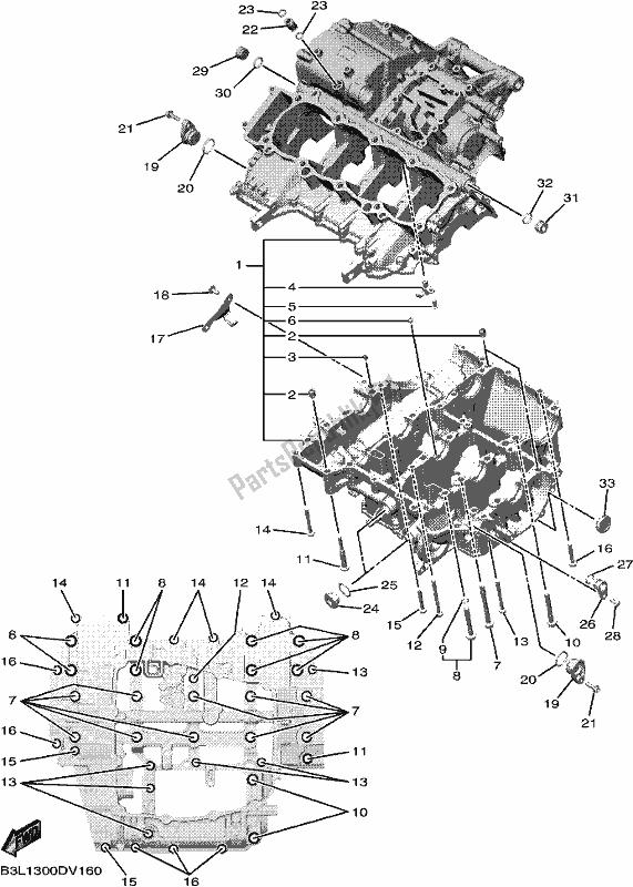 Alle onderdelen voor de Carter van de Yamaha Yzf-r1 ML YZF 1000 DL 2020