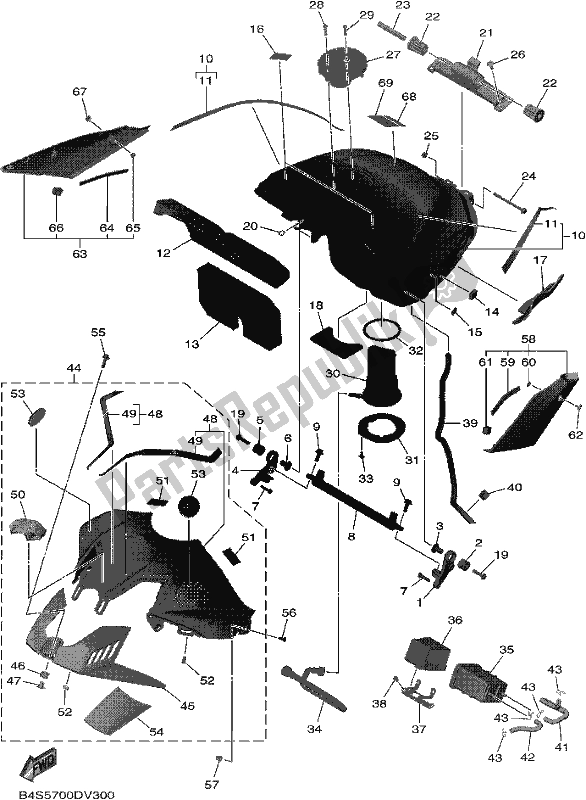 Todas las partes para Depósito De Combustible de Yamaha Yzf-r1 ML YZF 1000 DL 2020