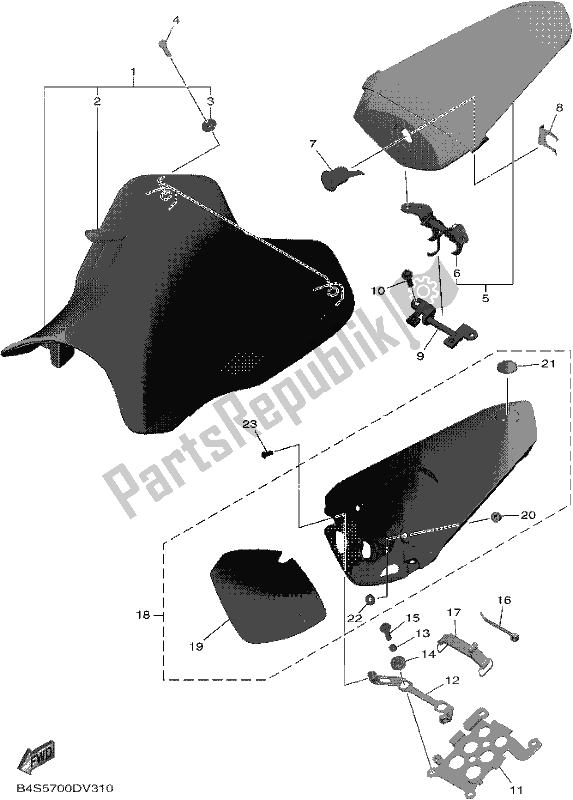 Todas las partes para Asiento de Yamaha Yzf-r1 ML YZF 1000 DL 2020