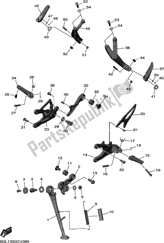 Todas las partes para Soporte Y Reposapiés de Yamaha Yzf-r1 ML YZF 1000 DL 2020