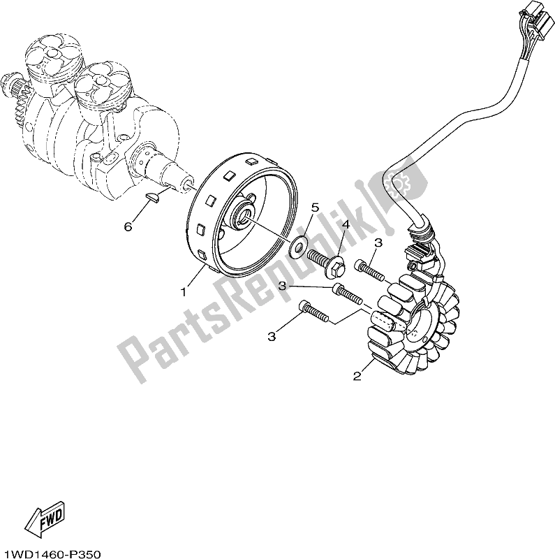 All parts for the Generator of the Yamaha Yzf-r3A 300 2017