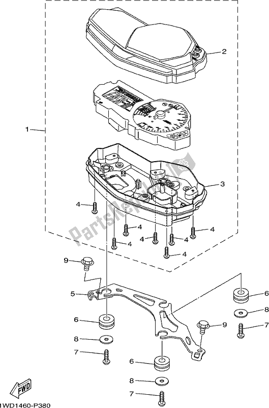 All parts for the Meter of the Yamaha Yzf-r3A 300 2017