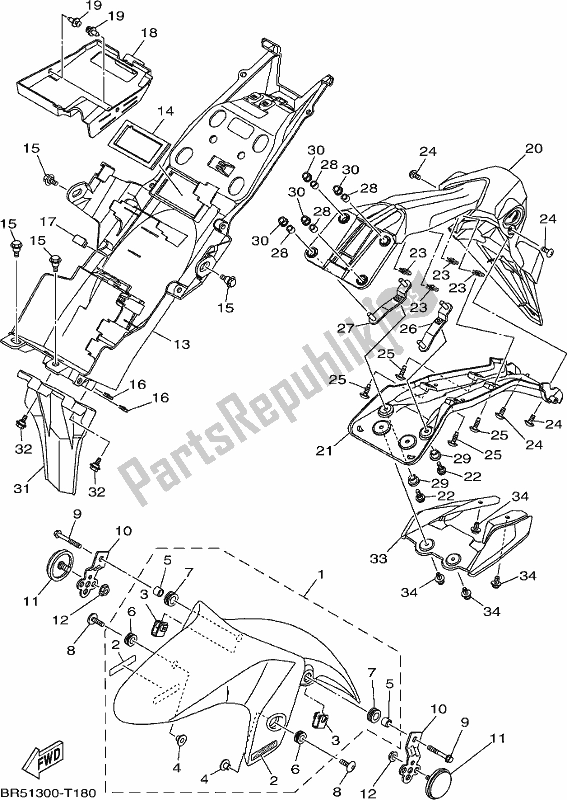 Wszystkie części do B? Otnik Yamaha Yzf-r3A 300 2018