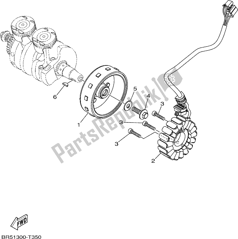 All parts for the Generator of the Yamaha Yzf-r3A 300 2018
