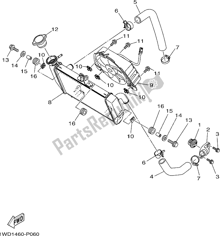 All parts for the Radiator & Hose of the Yamaha Yzf-r3A 300 2018