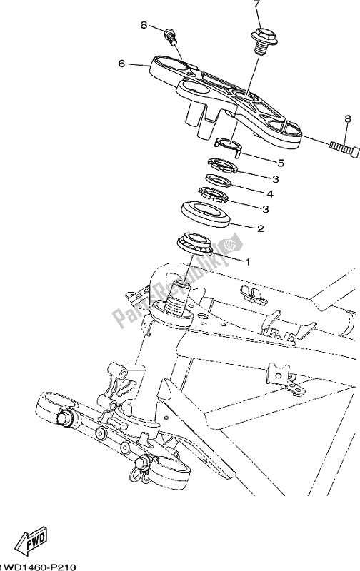 All parts for the Steering of the Yamaha Yzf-r3A 300 2018