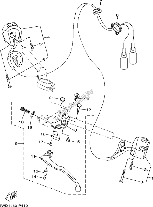Toutes les pièces pour le Interrupteur Et Levier De Poignée du Yamaha Yzf-r3A Yzf-r3 300 2017