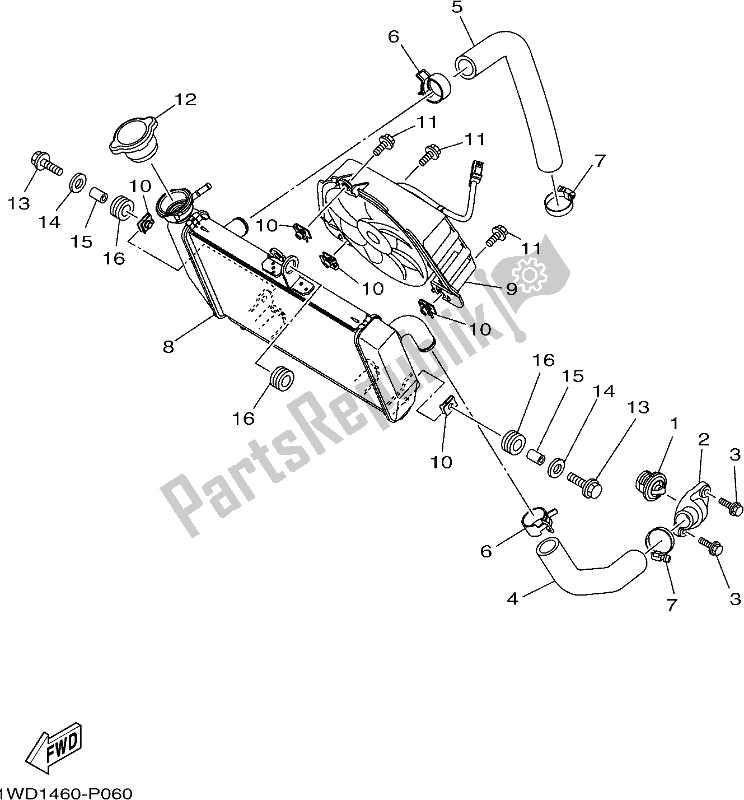 Toutes les pièces pour le Tuyau De Radiateur du Yamaha Yzf-r3A Yzf-r3 300 2017