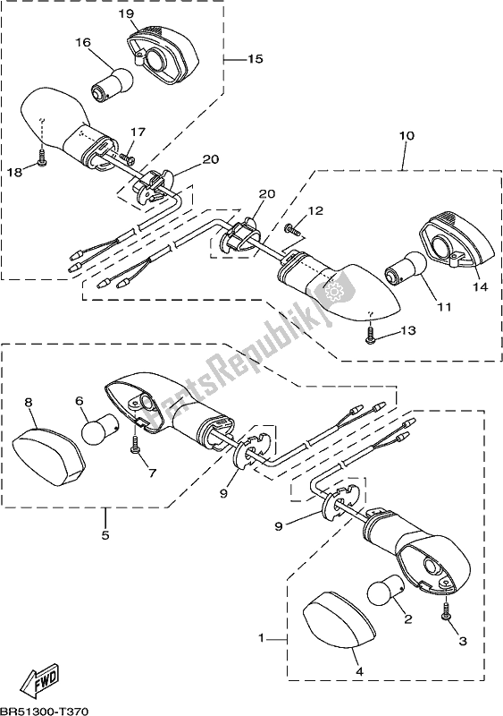 Tutte le parti per il Luce Lampeggiante del Yamaha Yzf-r3A Yzf-r3 300 2018