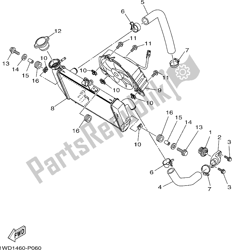 All parts for the Radiator & Hose of the Yamaha Yzf-r3A Yzf-r3 300 2018