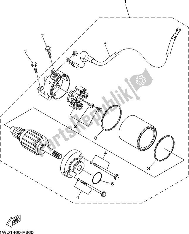 All parts for the Starting Motor of the Yamaha Yzf-r3A Yzf-r3 300 2018
