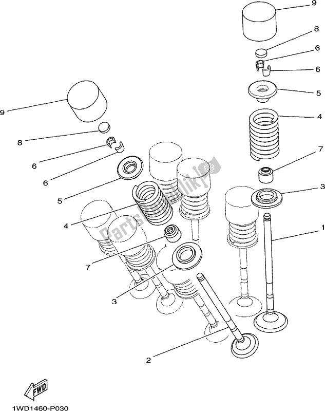 All parts for the Valve of the Yamaha Yzf-r3A Yzf-r3 300 2018