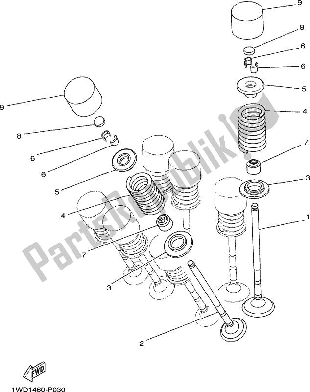 All parts for the Valve of the Yamaha Yzf-r3 AJ 300 2018